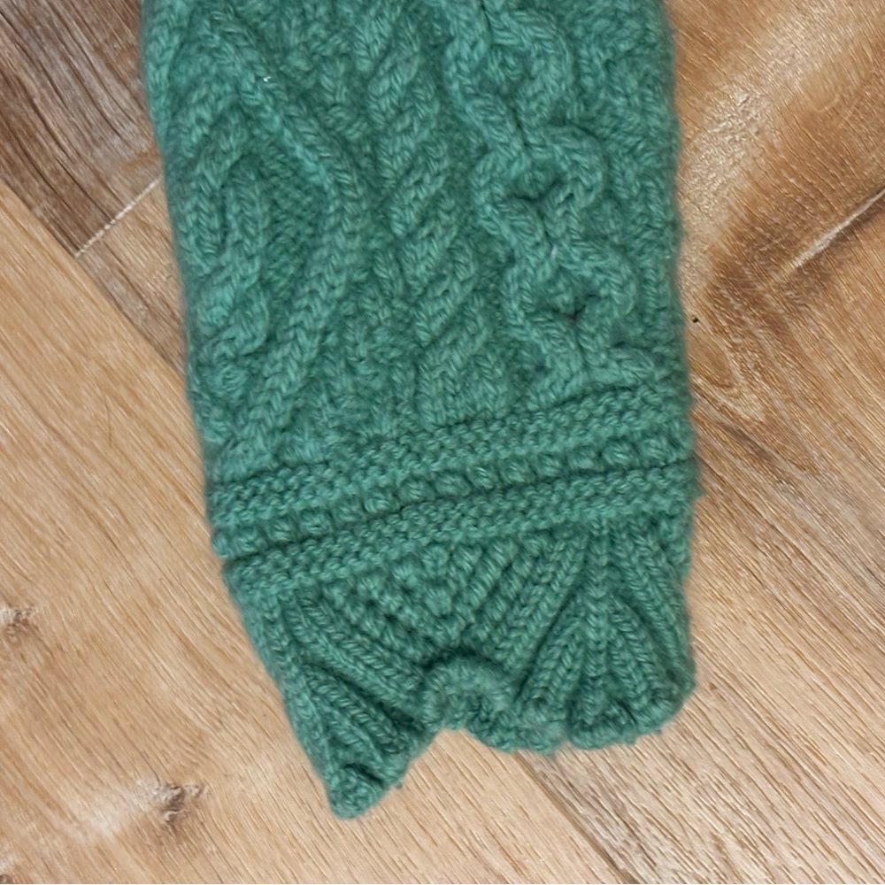 Aran Crafts Green Cable Knit Cardigan Sweater - Picture 4 of 10